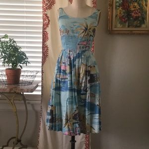 BODEN Cotton Sundress w/ Riviera Vacation Print